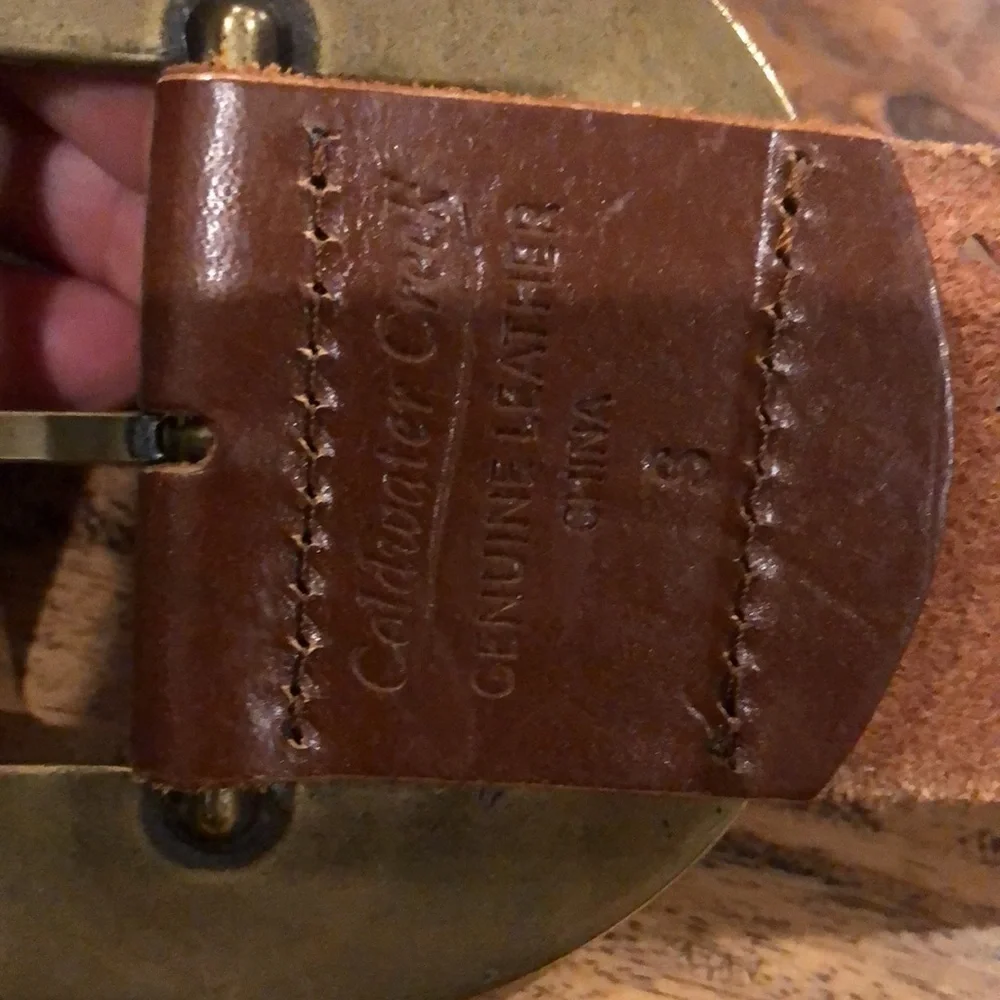 Coldwater Creek Darlington Perforated Leather Belt S